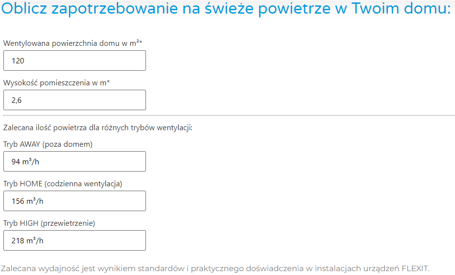 Jak dobrać rekuperator ? [źródło: flexit.eu]