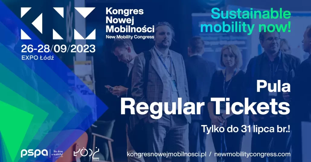 Kongres Nowej Mobilności 2023: Ostatnie dni na zakup biletów w regularnej cenie! Kongres Nowej Mobilności 2023: Ostatnie dni na zakup biletów w regularnej cenie!