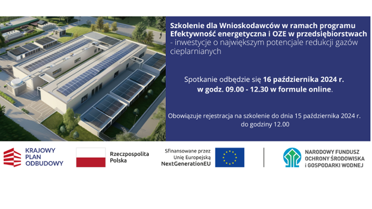 Efektywność energetyczna i OZE w przedsiębiorstwach - Szkolenie online