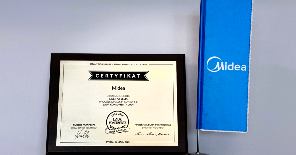 Midea z prestiżowym wyróżnieniem - Złoty Laur Konsumenta – Lider XX-lecia 2025 wręczony podczas uroczystej gali