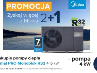 Zyskaj więcej z Midea 2+1 za 1 zł - jesienna promocja na pompy ciepła M-Thermal monoblok R32 PRO