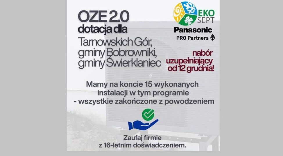 Program OZE 2.0 – nabór uzupełniający startuje 12 grudnia. Mieszkańcy znów skorzystają z dotacji