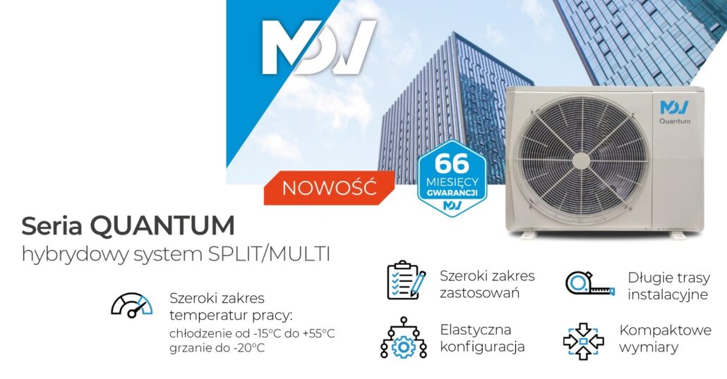 MDV prezentuje QUANTUM - hybrydowy system SPLIT/MULTI z serii OFFICE dla obiektów komercyjnych