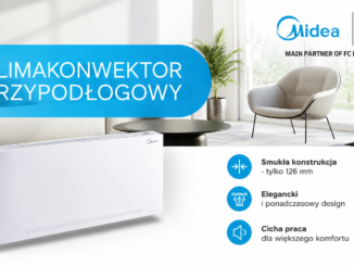 Klimakonwektor przypodłogowy Midea Slim - parametry techniczne i integracja z automatyką www: zymetric.pl